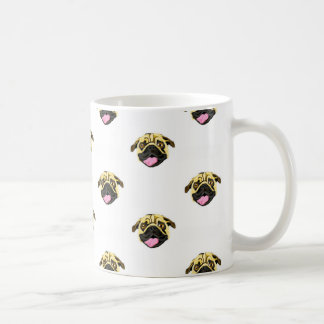 Pug Gezicht Print Wit 325 ml Klassieke Mok