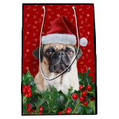 Pug Gift Wrapping Bag Black Medium Cadeauzakje (Voorkant)