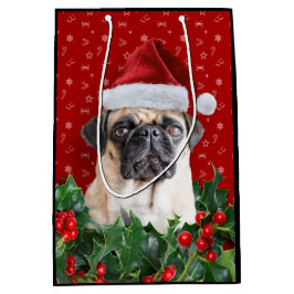 Pug Gift Wrapping Bag Black Medium Cadeauzakje