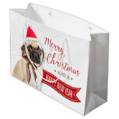 Pug Gift Wrapping Bag Large Cadeautasje (Achterkant Gekanteld)