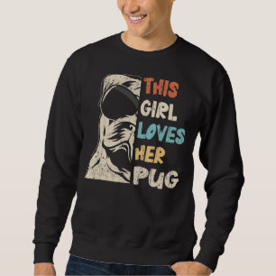 Pug Girl Cool  Retro voor honden Trui