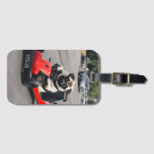 Pug go-kart racen bagagelabel (Voorkant (horizontaal))