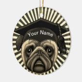 Pug Grad Keramisch Ornament (Links)
