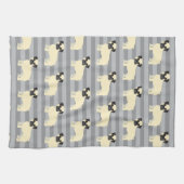 Pug Gray Lined Theedoek (Horizontaal)