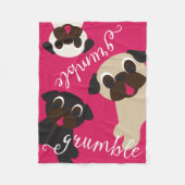 Pug Grumble Fleece Throw Blanket Deken (Voorkant)