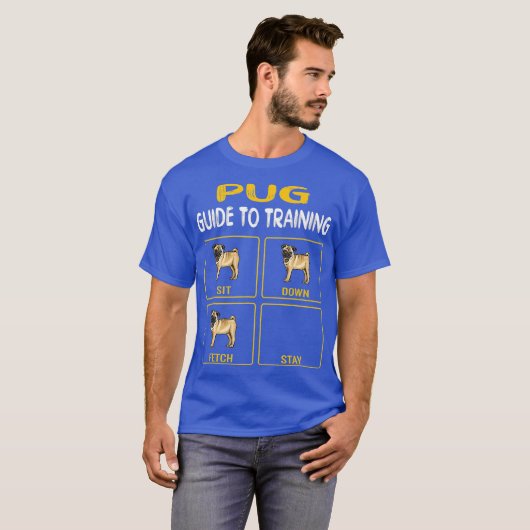 Pug Guide to training Dog Obedience T-shirt (Voorkant volledig)