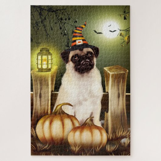 Pug Halloween puzzel (Verticaal)