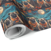 Pug Halloween Spooky Cadeaupapier (Rol Hoek)