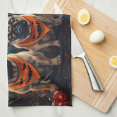 Pug Halloween Spooky Theedoek (Quarter Fold)