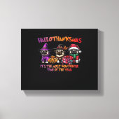 Pug Halloween Thanksgiving Christmas Classic T-Shi Canvas Afdruk (Voorkant)