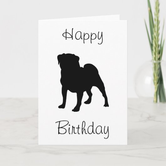 Pug Happy Birthday Kaart (Voorkant)