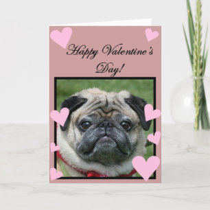 Pug Happy Valentine's Day Wenskaart Feestdagen Kaart