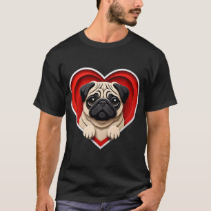 Pug Hart Liefdevolle Puppy Hond Liefhebber Asiel o T-shirt