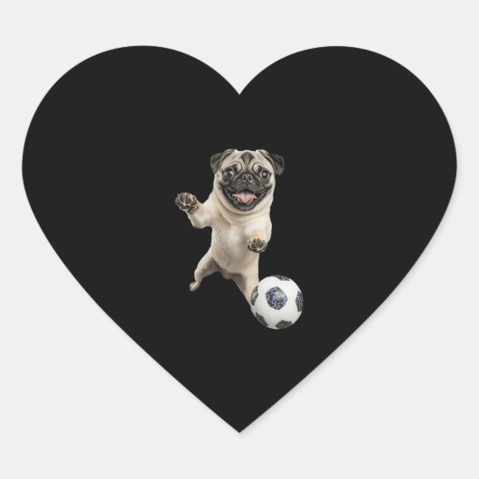 Pug hart sticker (Voorkant)