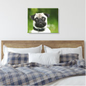 Pug headshot canvas afdruk (Insitu (Slaapkamer))