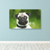 Pug headshot canvas afdruk (Insitu (Houten vloer))