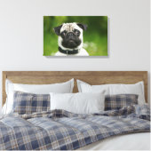 Pug headshot canvas afdruk (Insitu (Slaapkamer))