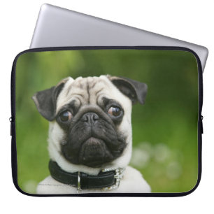 Pug headshot laptop sleeve