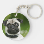 Pug headshot sleutelhanger (Achterkant)