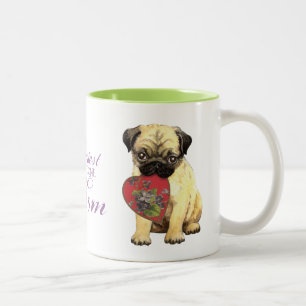 Pug Heart mama Tweekleurige Koffiemok
