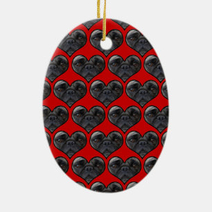 Pug Hearts Keramisch Ornament