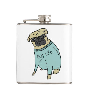 Pug het Leven - Grappige Hond in een Sweater Heupfles