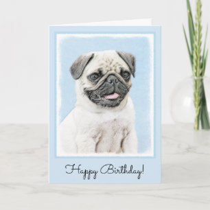 Pug het Schilderen - het Leuke Originele Art. van Kaart