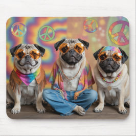 Pug Hippie Mousepad Muismat