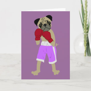 Pug hond Bokshandschoenen Boxer Kaart