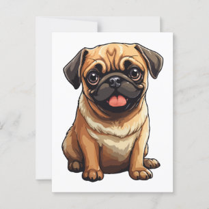 Pug hond briefkaart
