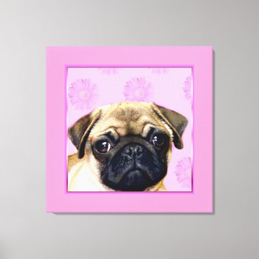 Pug hond canvas afdruk (Voorkant)
