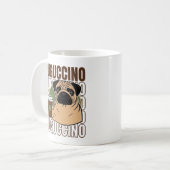 Pug hond cappuccino koffiemok (Voorkant links)