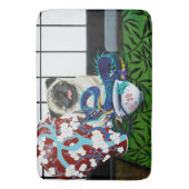 Pug Hond Chinese Draak Badmat (Voorkant Verticaal)