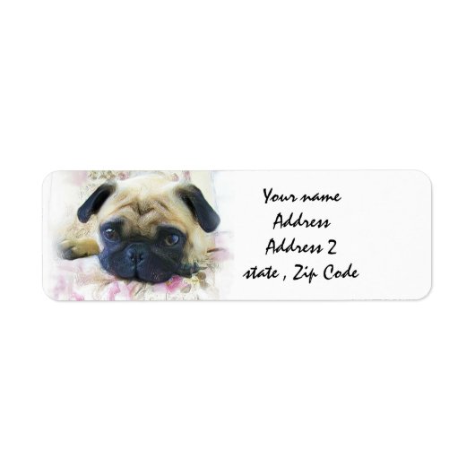Pug hond etiket (Voorkant)