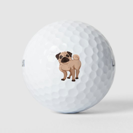 Pug hond golfballen (Voorkant)