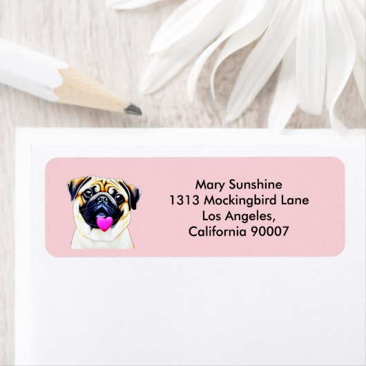 PUG HOND grappig schattig puppy Etiket (Insitu)