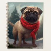 Pug Hond in Sneeuw Kerstmis Planner (Voorkant)