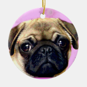 Pug hond keramisch ornament
