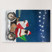 Pug Hond Kerstman Legpuzzel (Horizontaal)