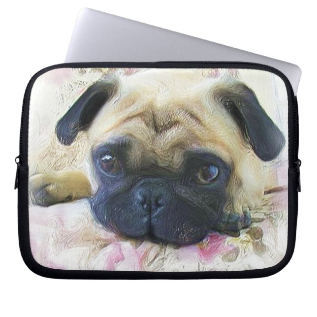 Pug hond laptop sleeve (Voorkant)