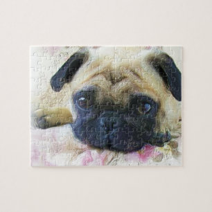 Pug hond legpuzzel