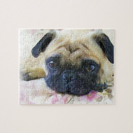 Pug hond legpuzzel (Horizontaal)