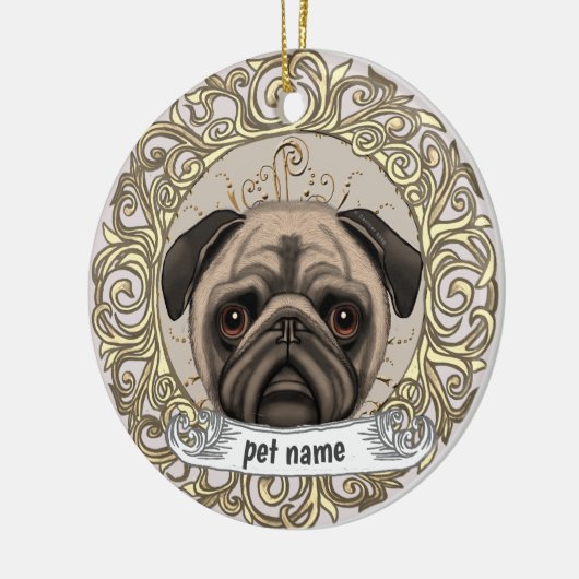 Pug-hond liefdevolle herinnering ornament (Links)