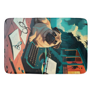 Pug Hond meneer vintage Badmat