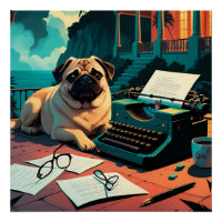 Pug Hond meneer vintage