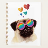 Pug Hond met Hartjes Valentijnsdag Planner (Voorkant)