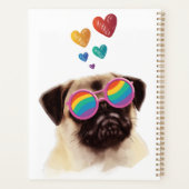 Pug Hond met Hartjes Valentijnsdag Planner (Achterkant)