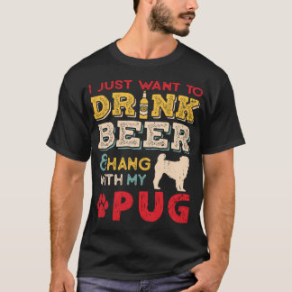 Pug Hond Papa Bierliefhebber T-shirt