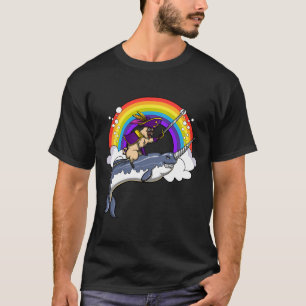 Pug Hond Piratenrijdende Narwalvis Klassiek 915 T-shirt