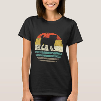 Pug Hond Retro Vintage 60s 70s 80s Silhouet Cadeau T-shirt